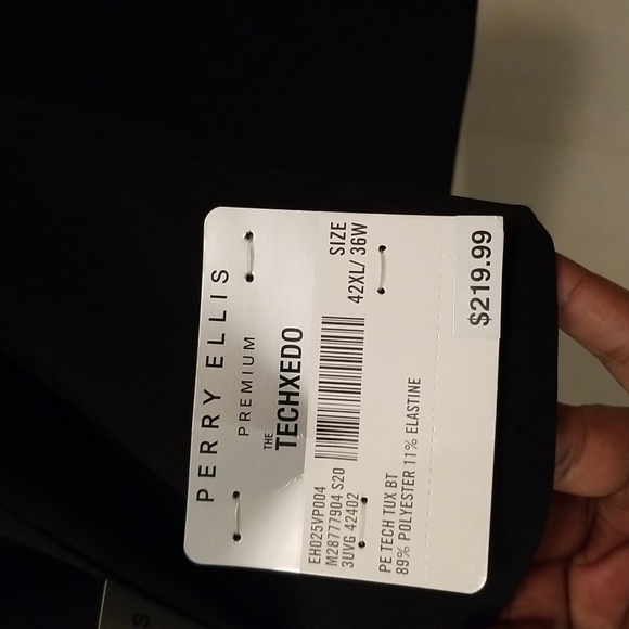 Perry Ellis Premium Black Techxedo Extreme Slim Fit Tuxedo - Picture 5 of 5